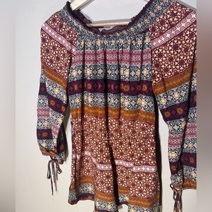 J Gee Floral on Rose Dress Sz PS